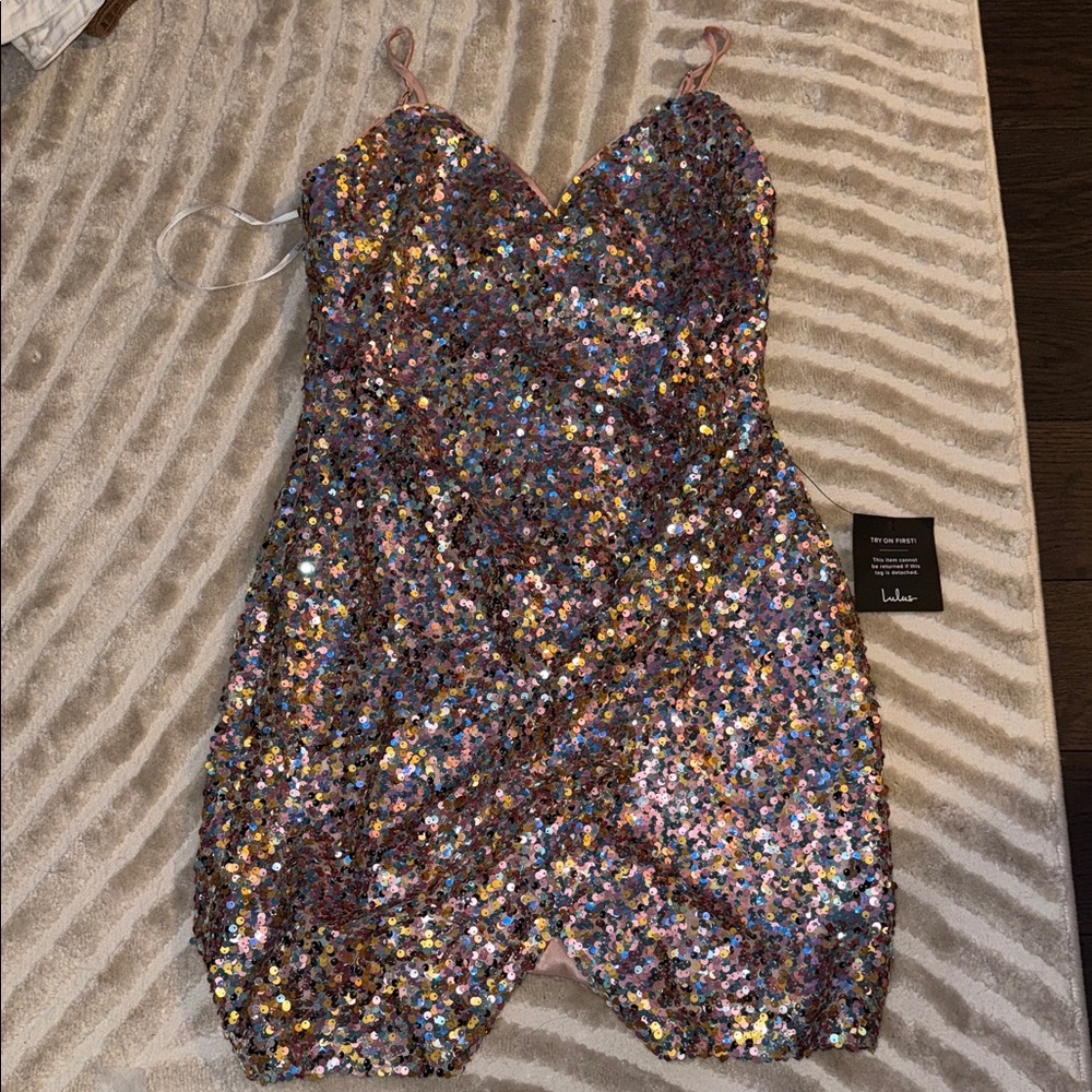 Lulu's Multicolor Sequin Mini Dress